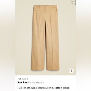 Wide-Leg Cotton Blend Pleated Trousers - J Crew